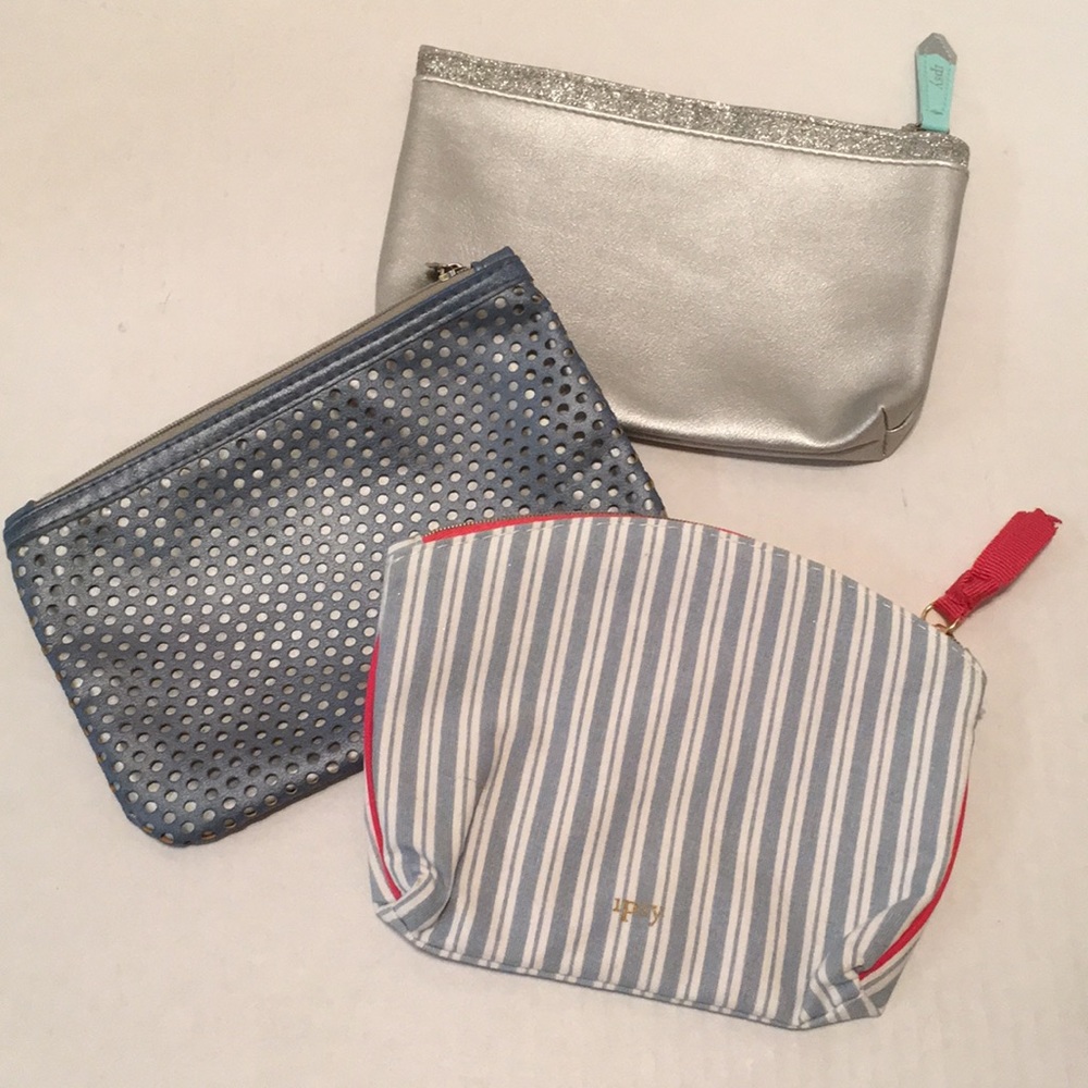 Lot of 3 Ipsy Cosmetic Makeup Zipper Bags Pouches